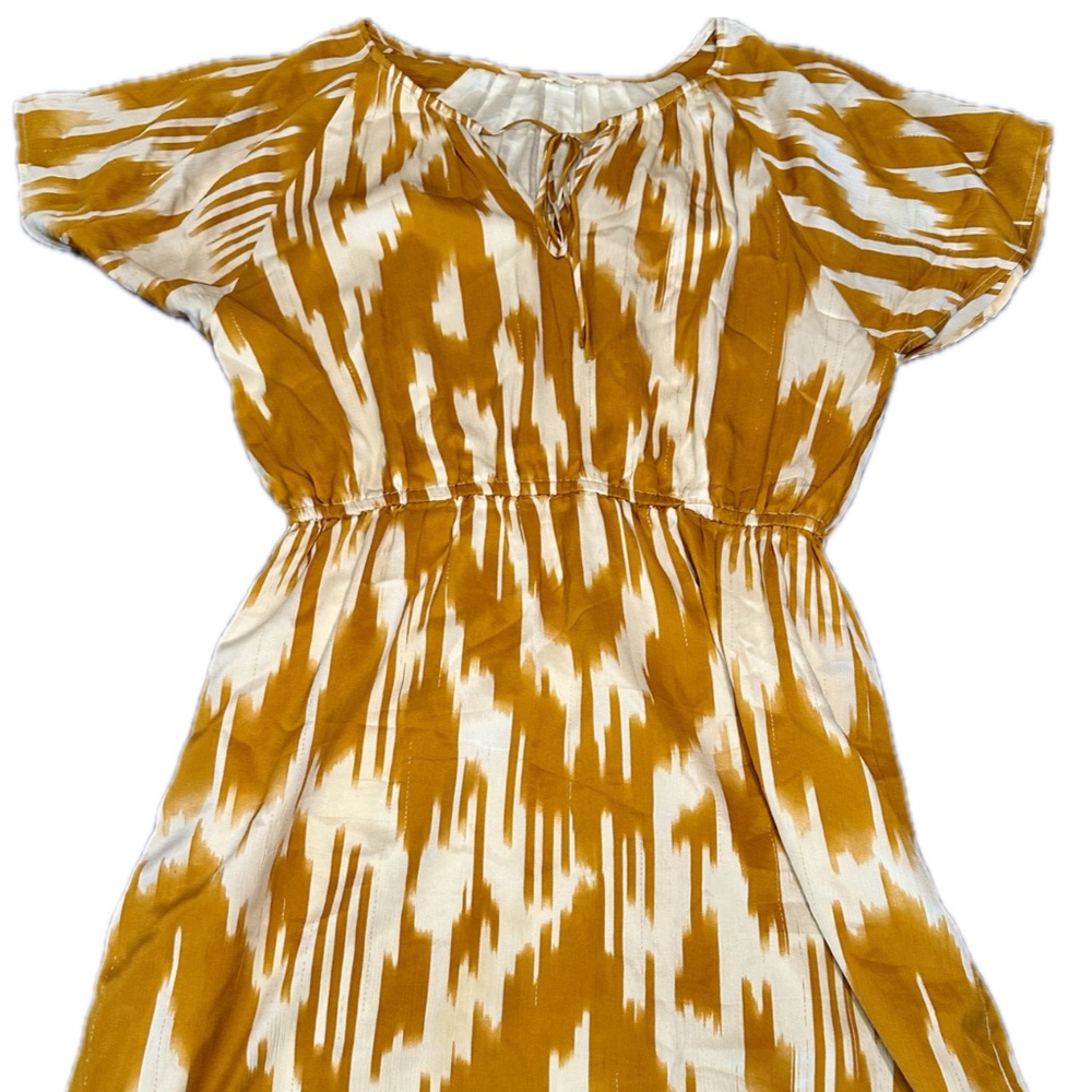 J Crew Brown & White Print Dress